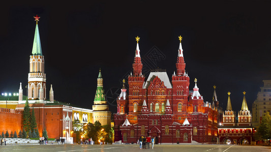 莫斯科克里姆林宫红色广场夜图片