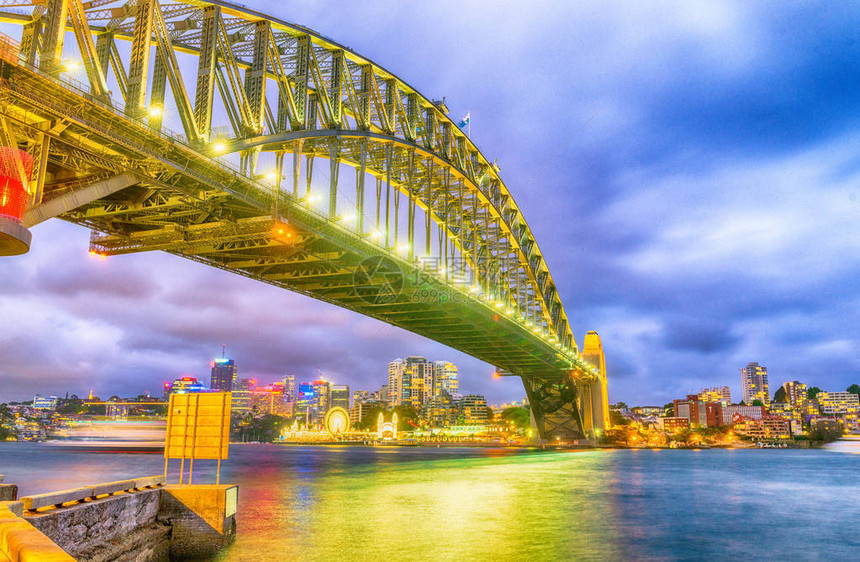 澳大利亚悉尼海港大桥的夜晚图片