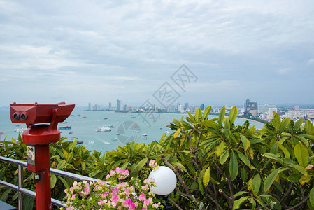 最美丽的ViewpointPattaya海滩在巴塔亚市泰国Ch图片