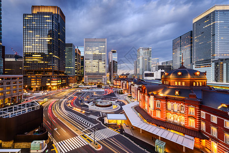东京日本城市风景在Marunouch图片