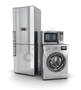 消费者电子产品Fridge微波和洗衣机图片
