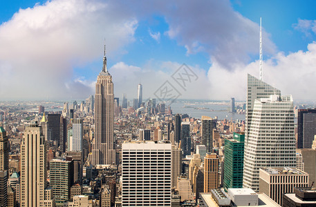 纽约曼哈顿日落时从屋顶图片
