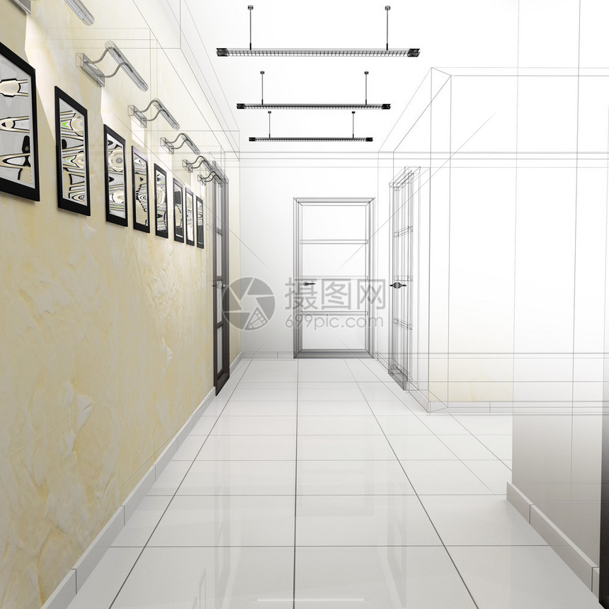 现代办公室走廊3图片