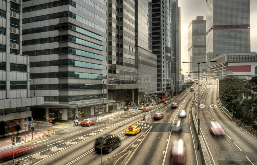现代城市风景香港的汽车图片