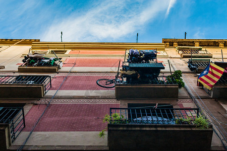 西班牙巴塞罗那公寓大楼外墙西图片