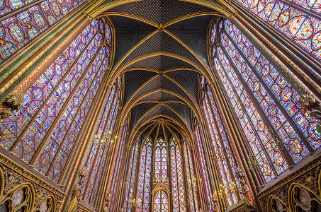 拜堂法国巴黎SainteChapell背景