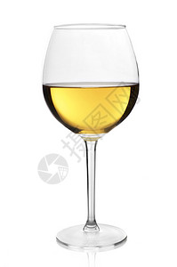 白葡萄酒杯白色背景图片