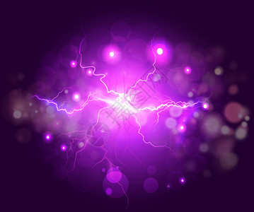 抽象的能量背景五颜六色的抽象迷幻闪电与深紫色的天空和效果紫色发光星云图片