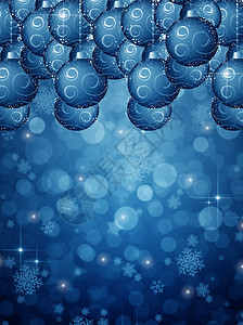 圣诞蓝色背景与球图片