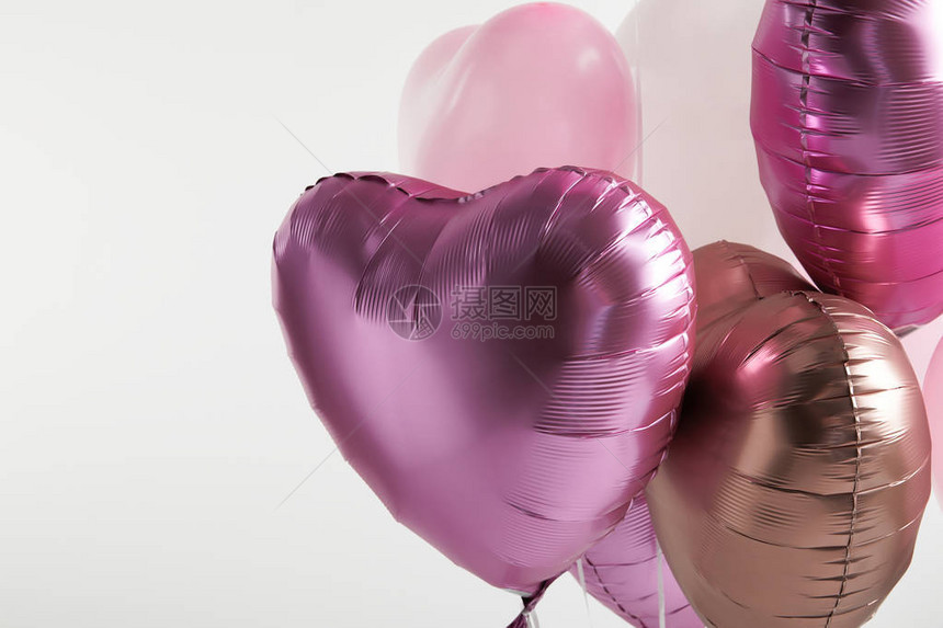 心形粉色节日气球图片
