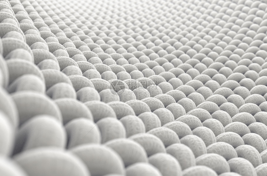 白色背景上简单的织纺品的缩微镜近视图片