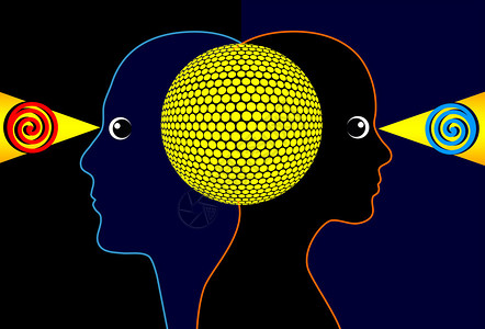 两个人之间心灵交流的概念标志图片