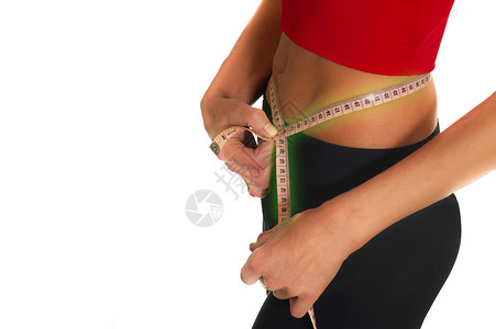 女体重损失测量磁带的Tors图片