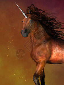 独角兽是一个神话生物它的前额上有一匹马的身躯图片