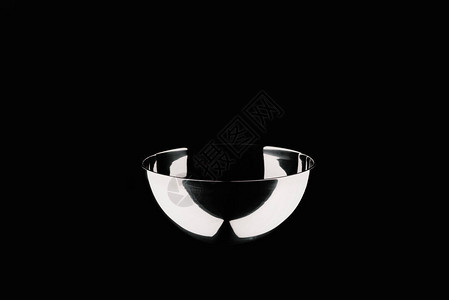 一个用黑色隔开的空闪亮碗背景图片