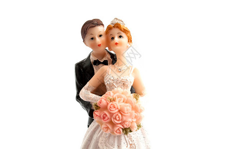 白色背景的婚礼蛋糕雕像Weddingcakefutu图片