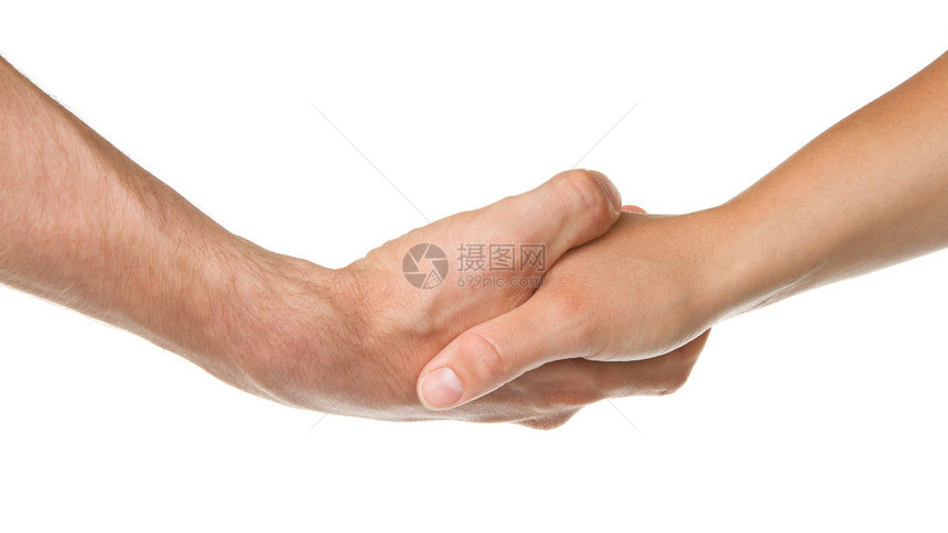 男人和女人握手图片