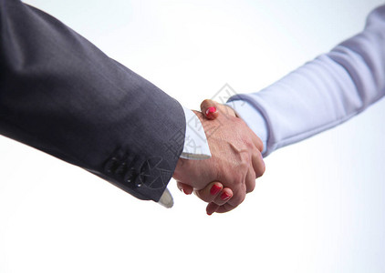 生意上握手两个商人在办公室里和对方握手了图片