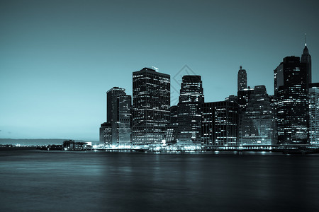 纽约曼哈顿天际线夜景图片