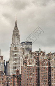 纽约天际线的壮丽景色曼哈顿摩天大楼群图片