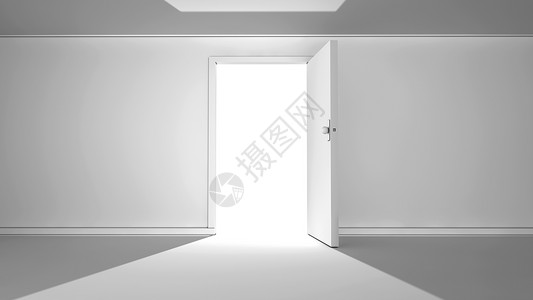 开门里面有光背景是白色的图片