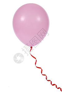 孤立在白色背景上的粉红色气球背景图片