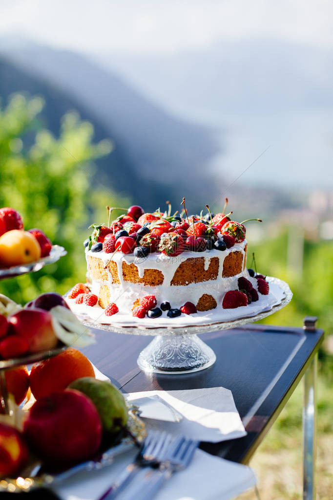 美果蛋糕顶端景色美味水果板室外图片