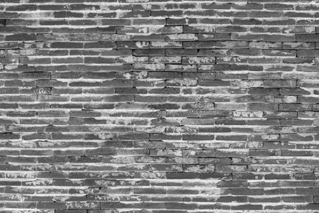 灰色旧复古砖墙背景质地黑白图片