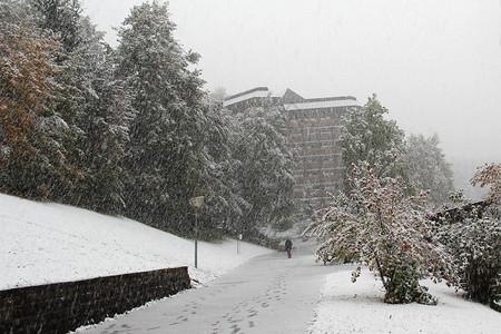 冬季冬季景观城市降雪图片