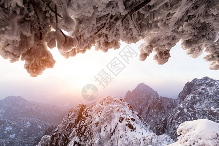 黄山雪景图片