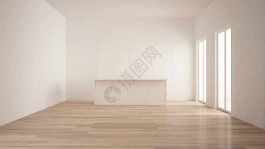 极简主义的现代空房间背景图片