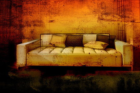 复古风格设计的白色沙发图片
