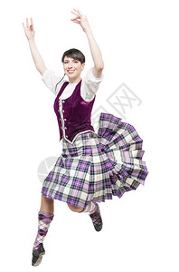 身着苏格兰舞蹈服装的年图片
