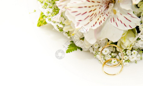 金戒指结婚新娘花图片