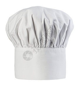 厨师的帽子特写在白色图片