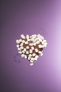 巧克力心形糖果棉花糖图片