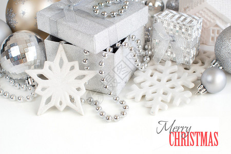 银色圣诞装饰品雪花芭蕾图片