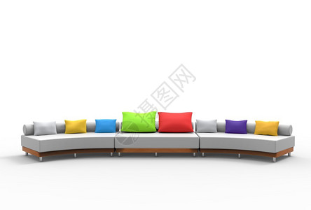 彩色靠垫的大沙发背景图片
