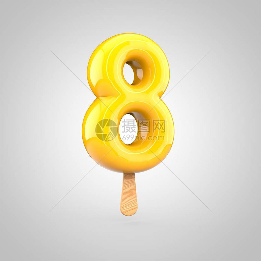 8号冰淇淋8号水果汁冰淇淋字体3D成型图片