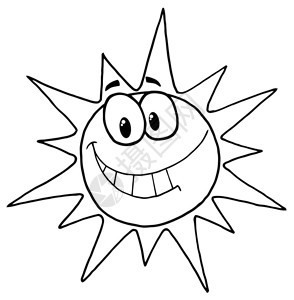 概述了阳光灿烂的脸微笑的卡通人物图片