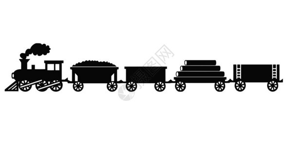 玩具火车古代黑白玩具火车插图图片