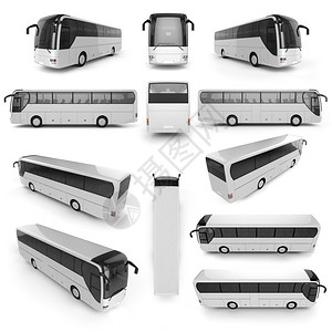 公交车车身广告公交车的12个角度视图设计图片