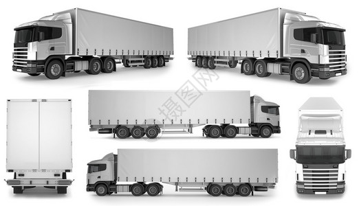 6x大卡车设计空白模型背景图片