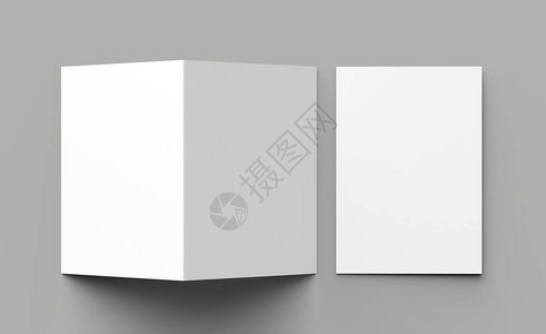 大小的单口袋强化文件夹模拟灰色背景上的孤立背景图片