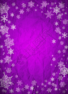 紫色圣诞背景与白色雪花图片