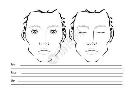 人脸图化妆艺术家空白图片