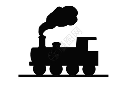 将火车头或火车的黑白图像描图片