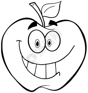 概括的快乐苹果卡通图片