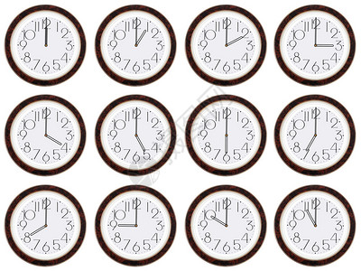 时区钟显示世界各地时间的时钟图片