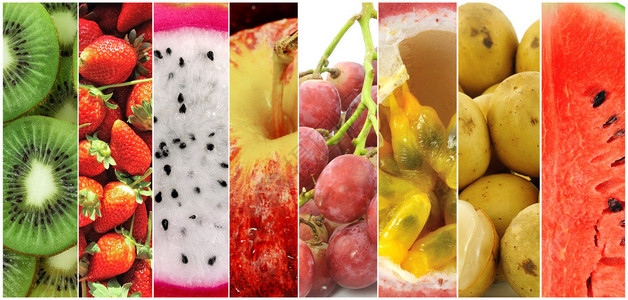 草莓猕猴桃浆果葡萄苹果西瓜百香果图片